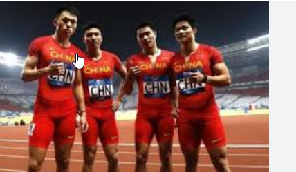 Su Bingtian leads China's men's relay team to win gold