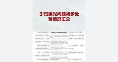 315曝光问题初步处置情况汇总