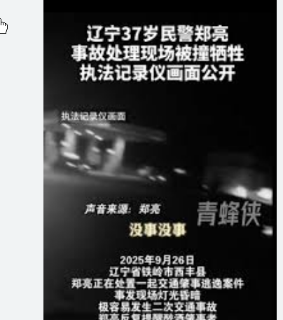 <strong>民警被撞牺牲 执法记录仪画面公开</strong>
